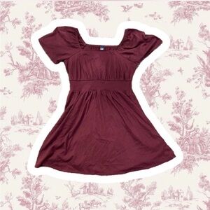 Old Navy Burgundy Square Neck Mini Dress